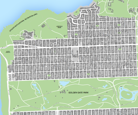 Street Map Poster with Buildings