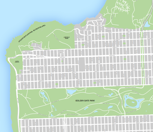 Street Map Poster without Buildings