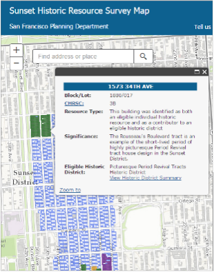 Sunset Historic Resources Survey Map